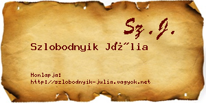 Szlobodnyik Júlia névjegykártya
