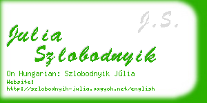 julia szlobodnyik business card