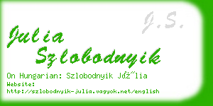 julia szlobodnyik business card
